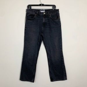 Zara Jeans Size 8 Black High Waist Straight Leg